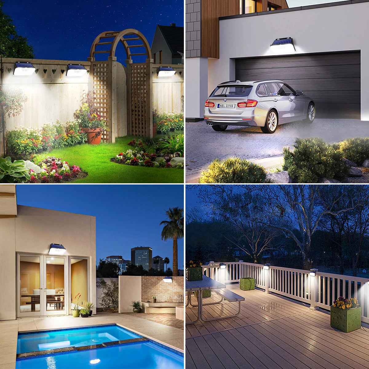 2Pack IP67 Waterproof Solar Outdoor Garden Lights Super Bright 178/235 Leds Motion Sensor Wall Light Solar Powered Security Lamp