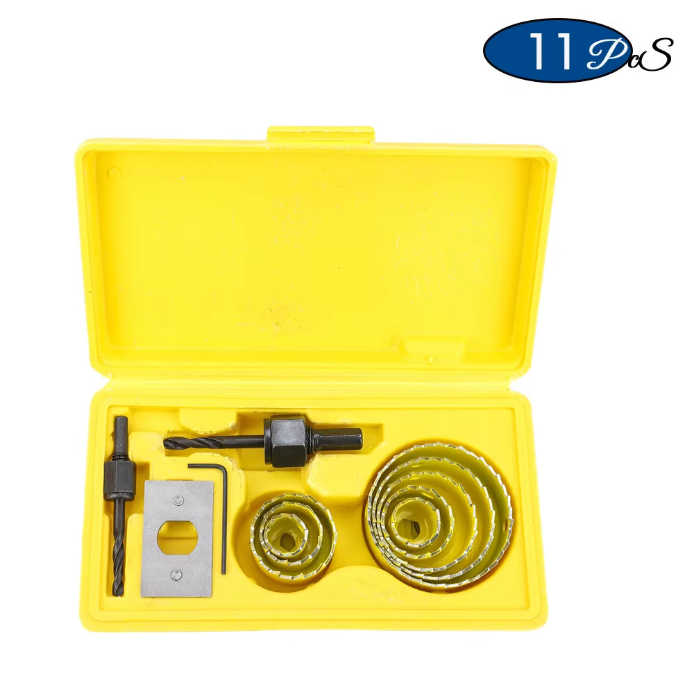 8/11/16Pcs Hole Saw Kit #50 Steel 19-127Mm Hole Cutter Drill Bit Tool Hole Saw Set for Wood Plastic Wood Cutter